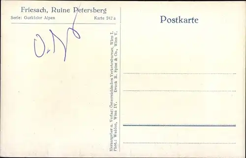 Ak Friesach in Kärnten, Ruine Petersberg