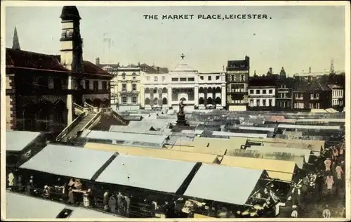 Ak Leicester East Midlands England, The Market Place