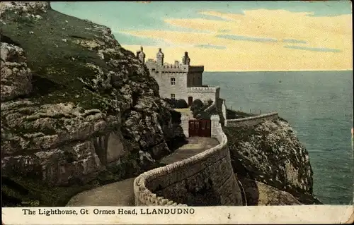 Ak Llandudno Wales, The Lighthouse, Gt Ormes Head