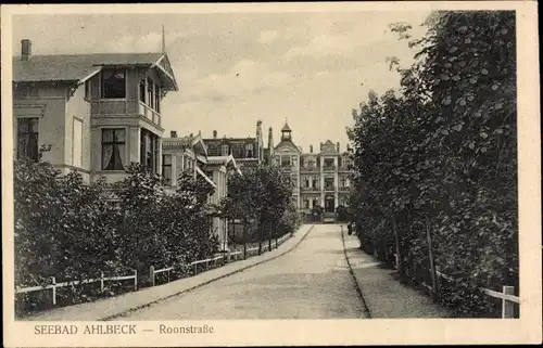 Ak Ostseebad Ahlbeck Heringsdorf auf Usedom, Roonstraße