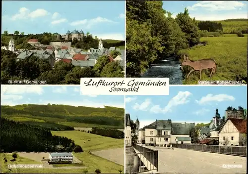 Ak Gemünden im Hunsrück, Ortsansicht, Partie im Kellenbachtal, Hotel Koppenstein, Ortspartie