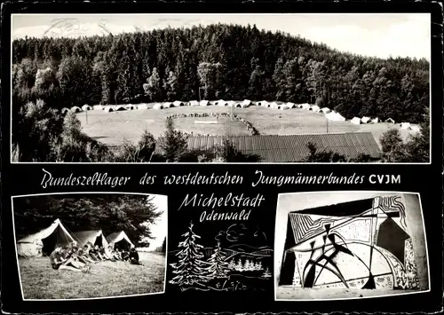 Ak Michelstadt im Odenwald, Bundeszeltlager des westdeutschen Jungmännerbundes CVJM