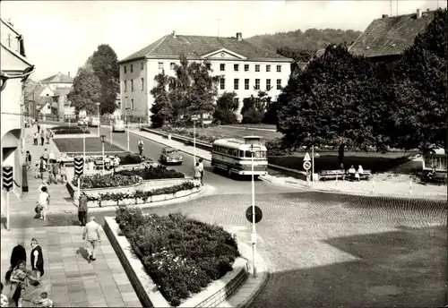 Ak Bad Frankenhausen am Kyffhäuser Thüringe, Anger, Bus, Passanten