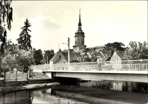 Ak Bad Sulza in Thüringen, Neue Ilmbrücke, Kirchturm