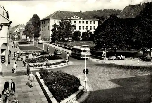 Ak Bad Frankenhausen am Kyffhäuser Thüringen, Anger, Bus, Passanten