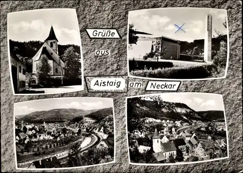 Ak Aistaig Oberndorf am Neckar Schwarzwald, Kirche, Turm, Panorama