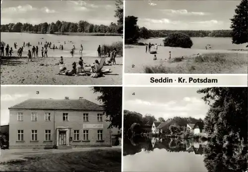 Ak Seddin im Landkreis Potsdam Mittelmark, Partie am Seddinsee, Konsum Gaststätte Drei Linden