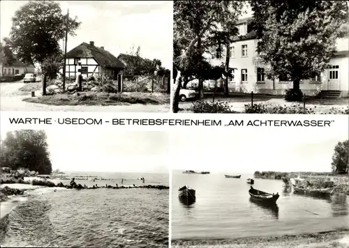 Ak Warthe Rankwitz auf Usedom, Betriebsferienheim Am Achterwasser, VEB Kraftverkehrskombinat KMStadt