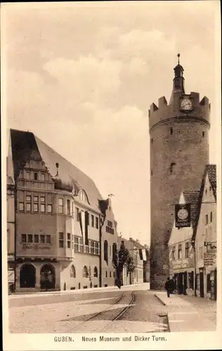 Ak Guben in der Niederlausitz, Neues Museum, Dicker Turm