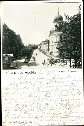 Ak Apolda, Blick auf die Herressener Promenade