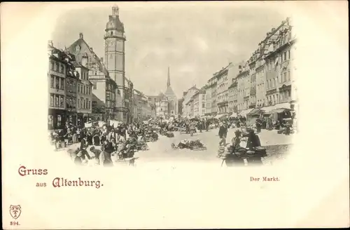 Ak Altenburg in Thüringen, Marktleben