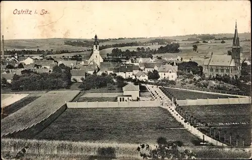 Ak Ostritz in der Oberlausitz, Panorama