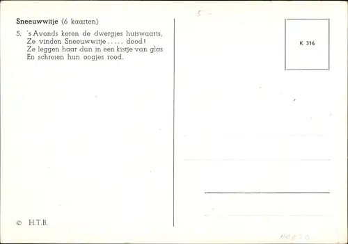 Künstler Ak Sneeuwwitje, dwergjes, Schneewittchen im Sarg, Zwerge, Märchen