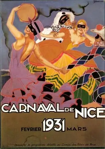 Künstler Ak Carnaval de Nice 1931, Karneval von Nizza, kostümierte Personen
