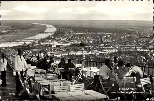 Ak Wien 19 Döbling Österreich, Blick vom Kahlenberg Restaurant