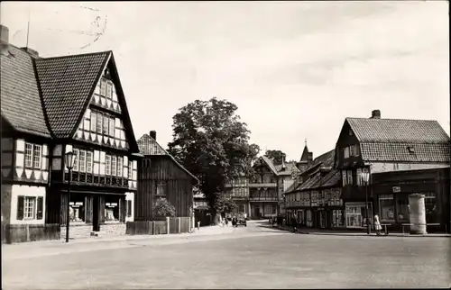 Ak Ilsenburg im Harz, Teilansicht mit Hirsch Apotheke