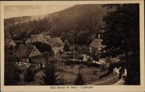 Ak Bad Grund im Harz, Laubhütte