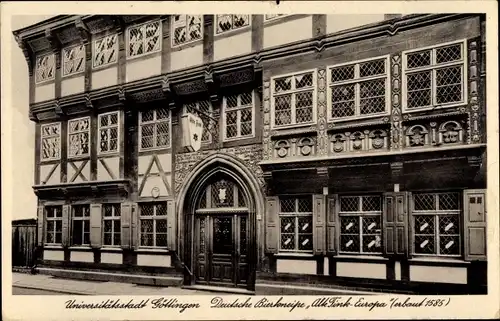 Ak Göttingen in Niedersachsen, Universitätsstadt, Deutsche Bierkneipe Alte Fink-Europa, erbaut 1585