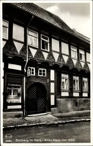 Ak Stolberg im Harz, Ein altes Haus von 1563, Bäckerei