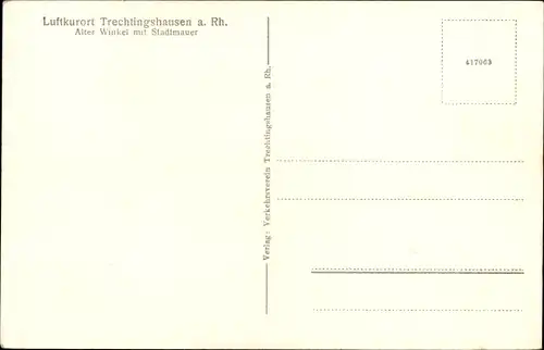 Ak Trechtingshausen am Rhein, Alter Winkel mit Stadtmauer