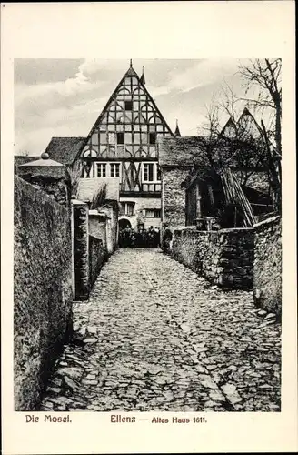 Ak Ellenz Poltersdorf an der Mosel, Blick auf altes Haus