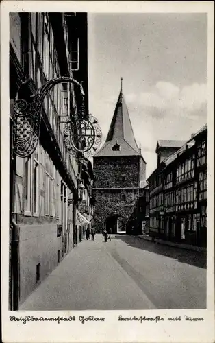 Ak Goslar am Harz, Breitestraße mit Turm
