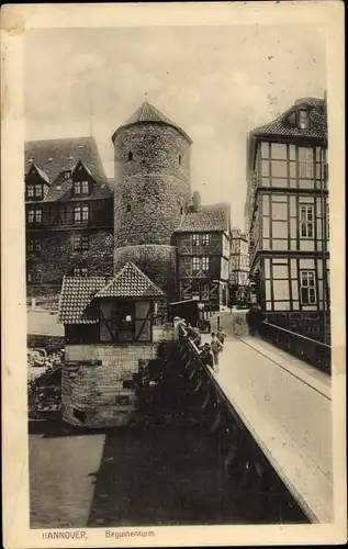 Ak Hannover in Niedersachsen, Beguinenturm, Brücke