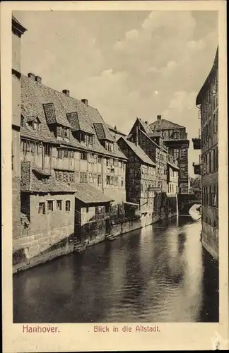 Ak Hannover in Niedersachsen, Altstadt, Kanal, Fachwerkhäuser