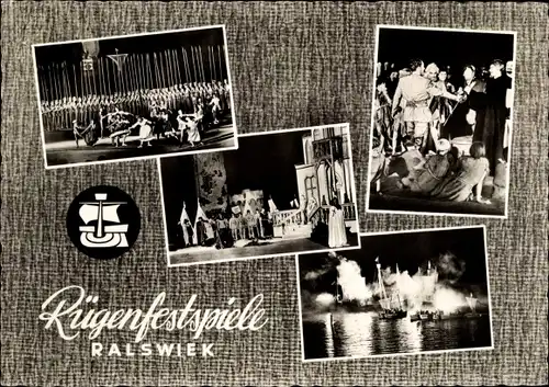 Passepartout Ak Ralswiek Insel Rügen in der Ostsee, Rügenfestspiele, Klaus Störtebecker