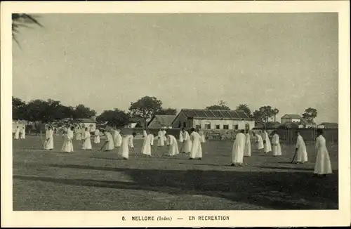 Ak Nellore Indien, En Recreation, Partie während einem Hockeyspiel