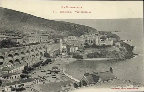 Ak Cerbère Pyrénées Orientales, Vue generale