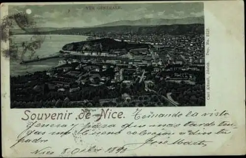 Mondschein Litho Nice Nizza Alpes Maritimes, Vue generale