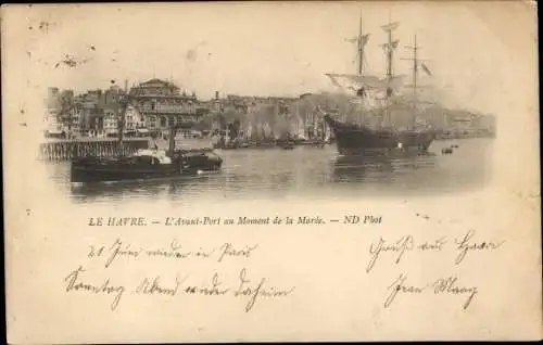 Ak Le Havre Seine Maritime, L'Avant Port au Moment de la Maree