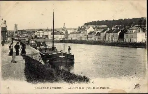 Ak Château Thierry Aisne, Le Port et le Quai de la Poterne