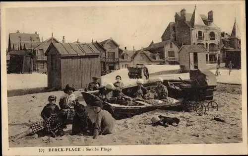 Ak Berck Plage Pas de Calais, Sur la Plage