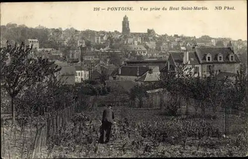 Ak Pontoise Val d'Oise, Vue prise du Haut Saint Martin