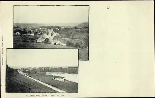 Ak Clairvaux les Lacs Jura, Vue generale, Gesamtansicht