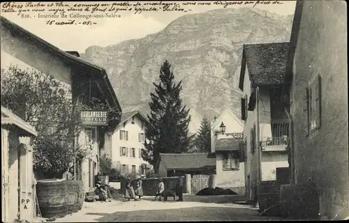 Ak Collonges sous Salève Haute Savoie, Interieur de Collonge, Boulangerie Pisteur