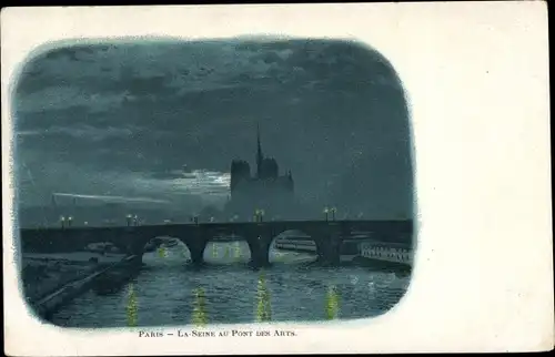 Mondschein Litho Paris I., La Seine au Pont des Arts