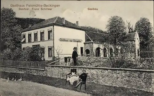Ak Beckingen im Saarland, Gasthaus Felsmühle, Saalbau