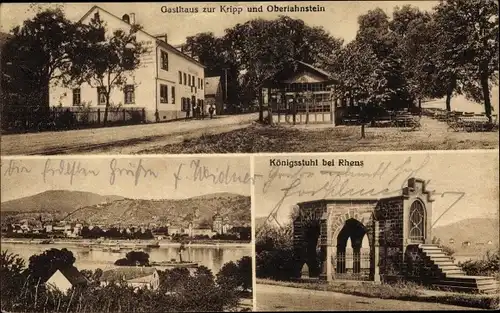 Ak Rhens am Rhein, Gasthaus zur Kripp und Oberlahnstein, Königsstuhl