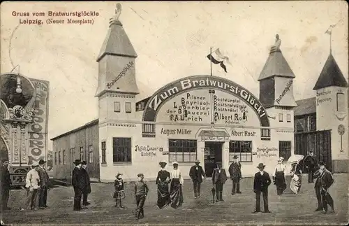 Ak Leipzig in Sachsen, Bratwurstglöckle, Neuer Messplatz