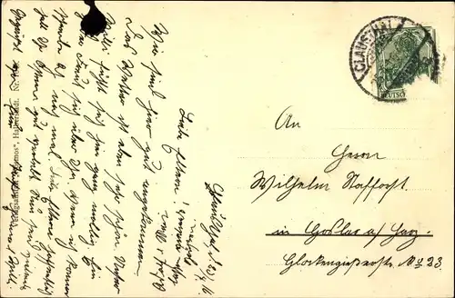 Passepartout Ak Clausthal Zellerfeld im Oberharz, Oberbergamt