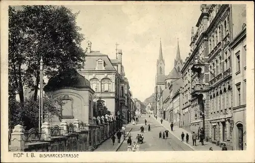 Ak Hof an der Saale Oberfranken Bayern, Bismarckstraße