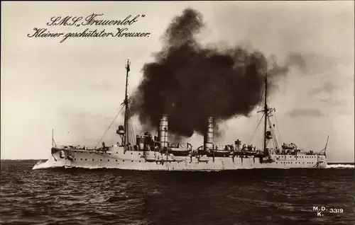 Ak Deutsches Kriegsschiff, SMS Frauenlob, Kleiner geschützter Kreuzer