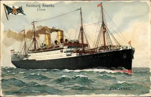 Künstler Ak Dampfschiff Cincinnati, HAPAG