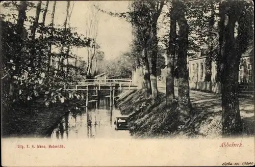 Ak Abbekerk Nordholland Niederlande, Straßenpartie, Kanal