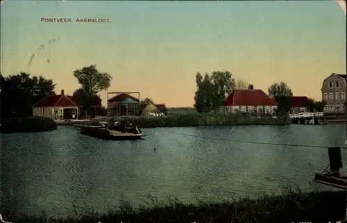 Ak Akersloot Nordholland Niederlande, Pontveer, Seilfähre