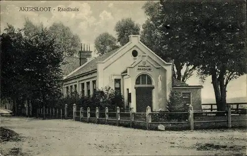 Ak Akersloot Nordholland Niederlande, Raadhuis