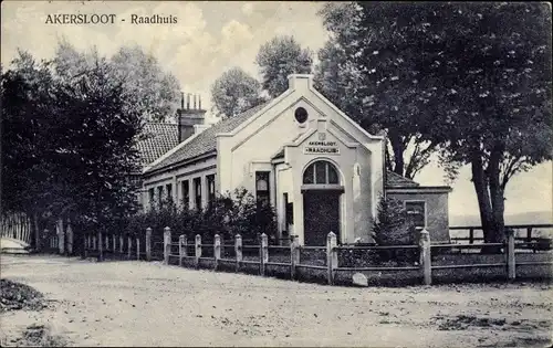 Ak Akersloot Nordholland Niederlande, Raadhuis